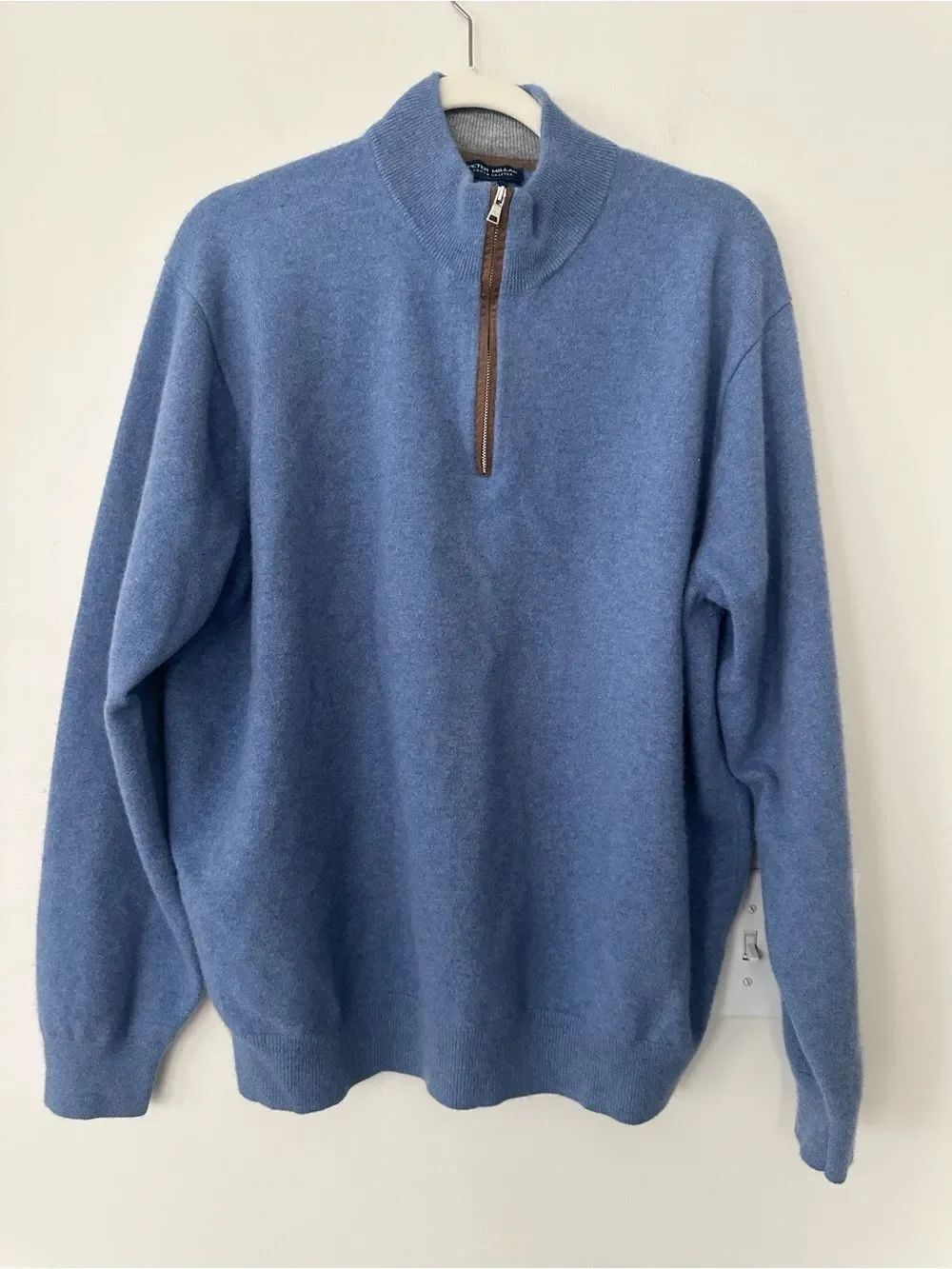 Peter Millar Blue 1/4 Zip Artisan Crafted Cashmere Flex Men’s Sweater XXL